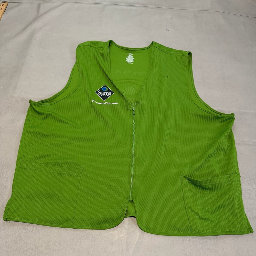 Sam Club Associate Employee Uniform‎ Vest Green Mesh Zip Walton Front-3XL6296